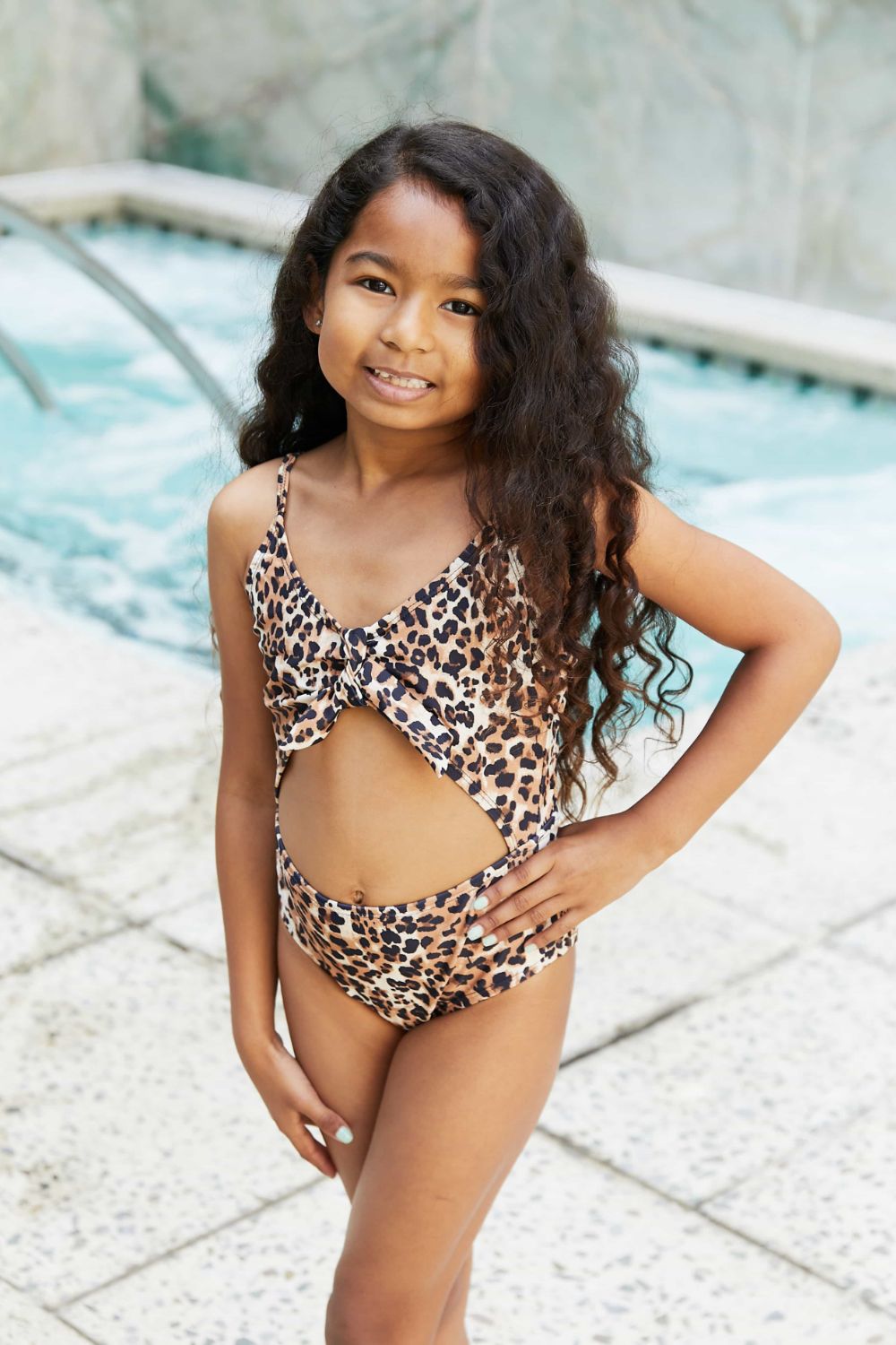Womens Kids Girls One piece Swimwear Leopard Print Bikini Monokini Swimsuit