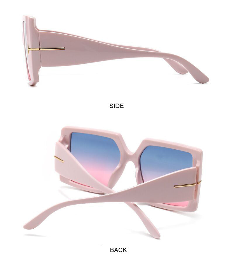 Rome Love Square Oversized Sunglasses for Women Sunset and Swim   