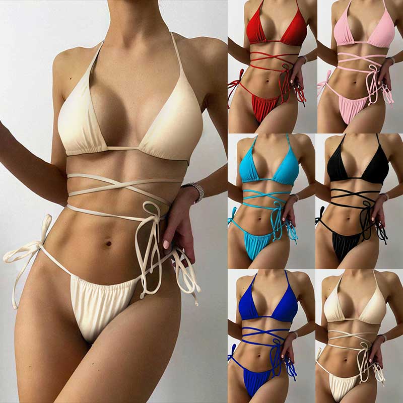 New Sexy Wrap Around String Push Up Bikini Set – Sunset and Swim