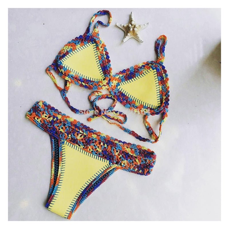 Bahamas Neoprene Crochet Brazilian Bikini Sunset and Swim   
