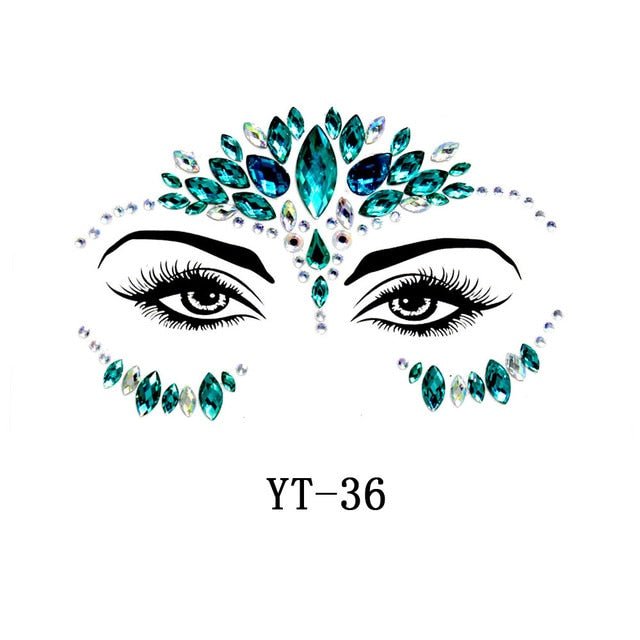 Boho Treasures 3D Crystal Sticker Face Jewels Sunset and Swim MP178T36  