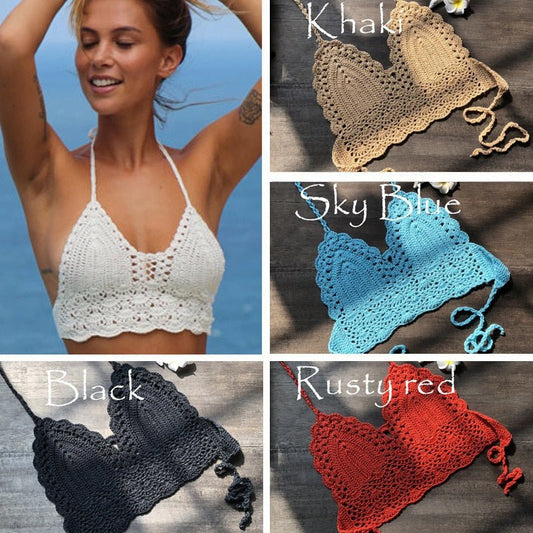 Paradise Crochet Bikini Top Crochet Beach Top  Sunset and Swim   