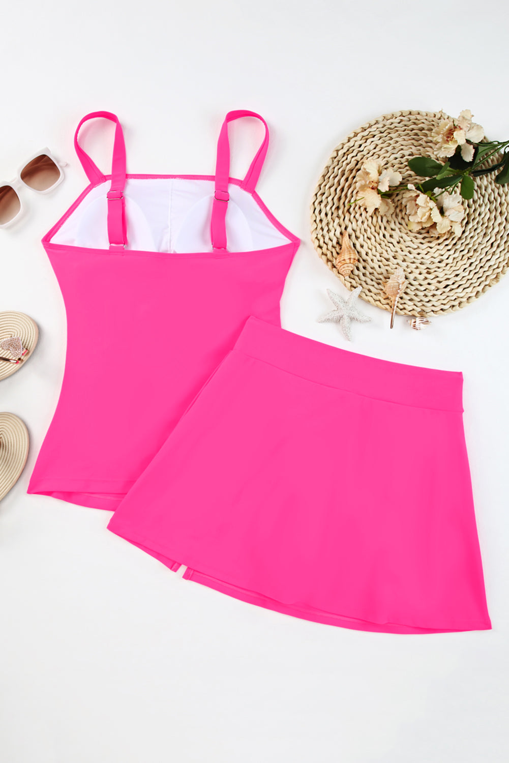 Square Neck Top and Skirt Swim Set Sunset and Swim   