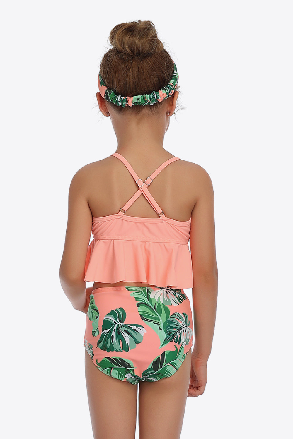 Botanical Print Crisscross Ruffled Two-Piece Swim Set Sunset and Swim   