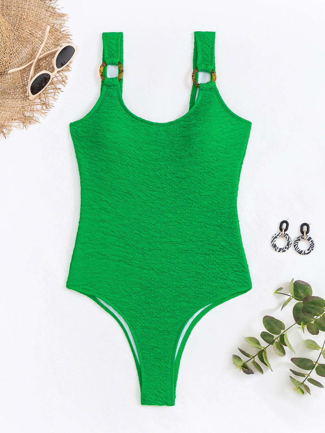 Sunset Vacation  Scoop Neck Wide Strap One-Piece Swimwear Sunset and Swim   