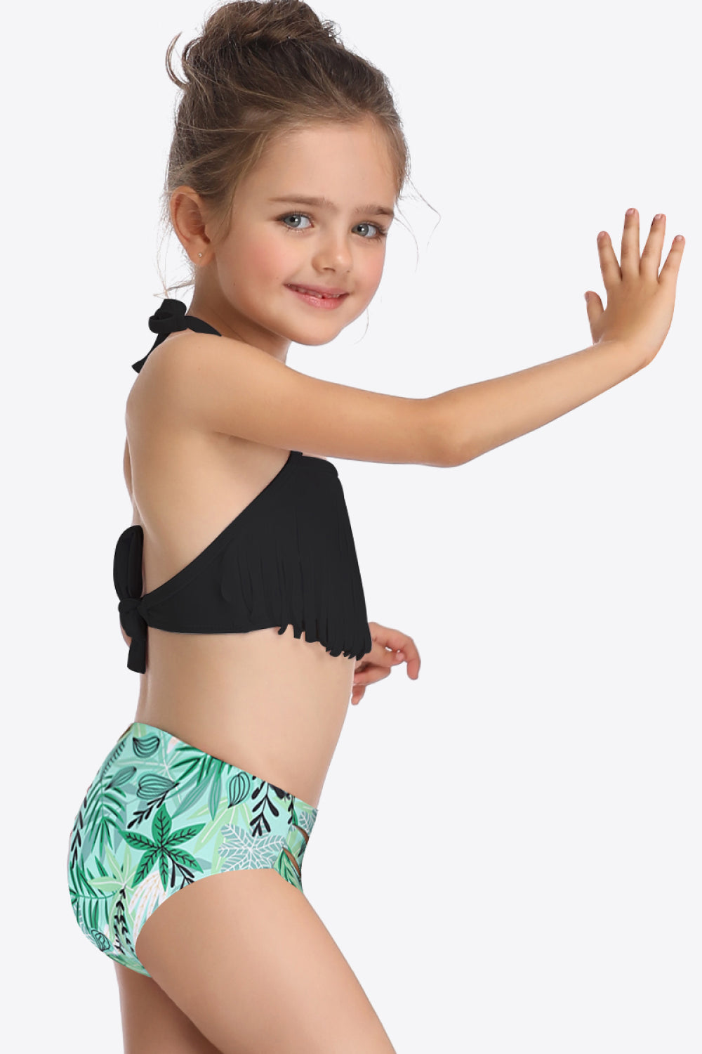 Sunset Vacation  Printed Halter Neck Fringed Two-Piece Swim Set I Kids Swimwear  Sunset and Swim   