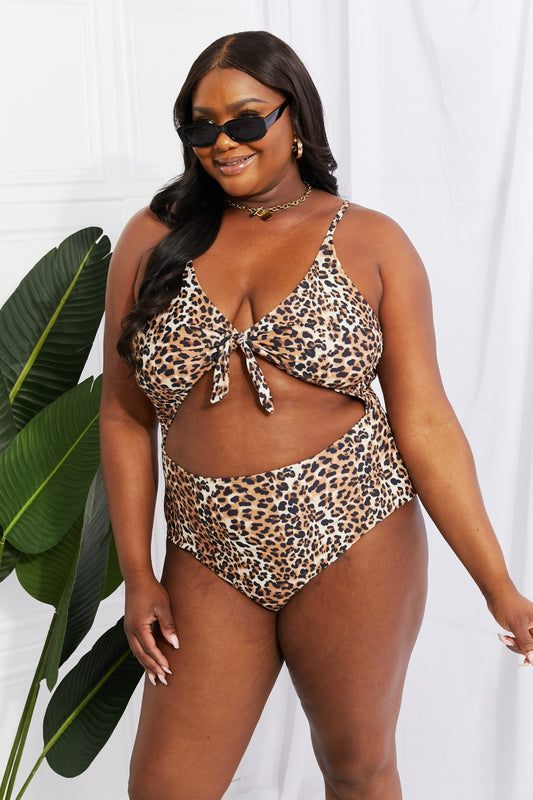 Marina West Swim Lost At Sea Cutout One-Piece Swimsuit  Sunset and Swim Leopard S 