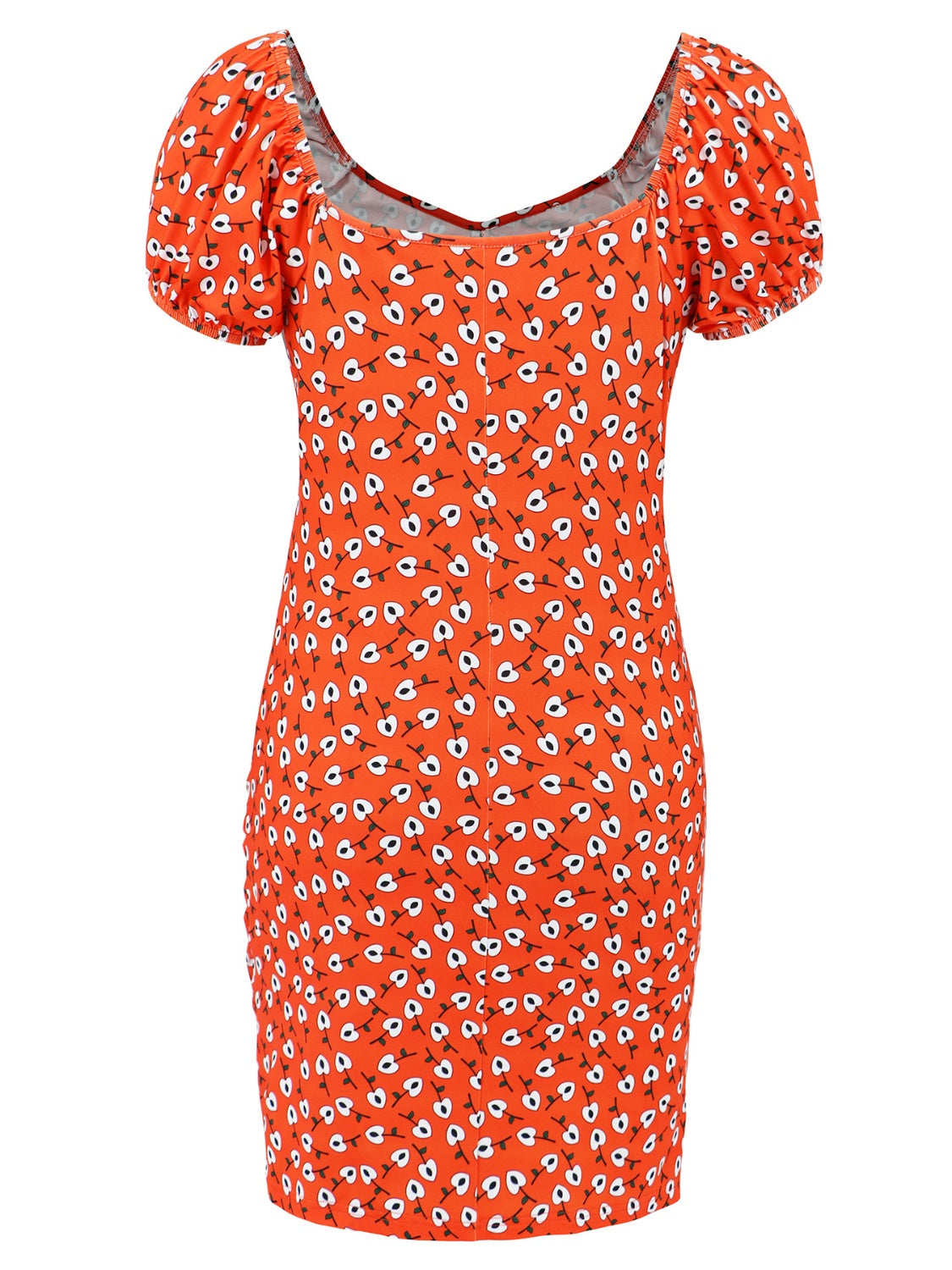 Sunset Vacation Printed V-Neck Short Sleeve Mini Dress Sunset and Swim Orange S 