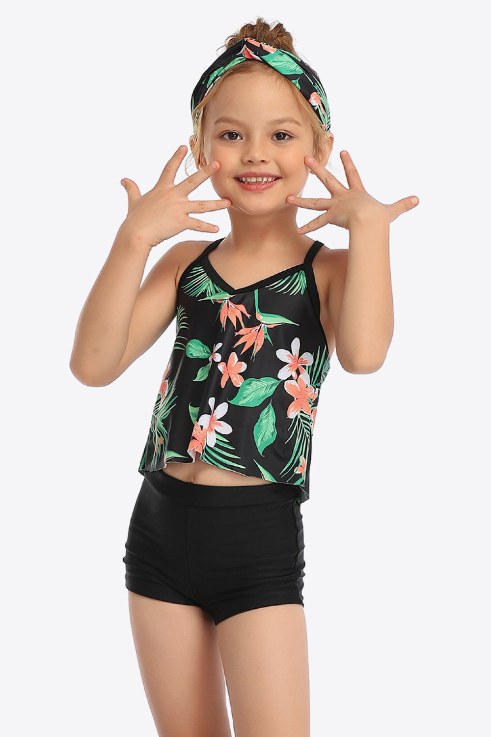 Floral Crisscross Cami and Shorts Swim Set Sunset and Swim   