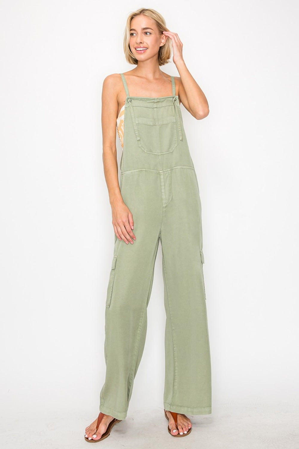 Sunset and Swim  Wide Leg Tencel Overalls Sunset and Swim   