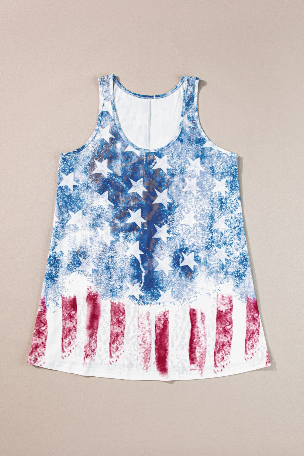 US Flag Scoop Neck Tank Sunset and Swim Dusty Blue S 