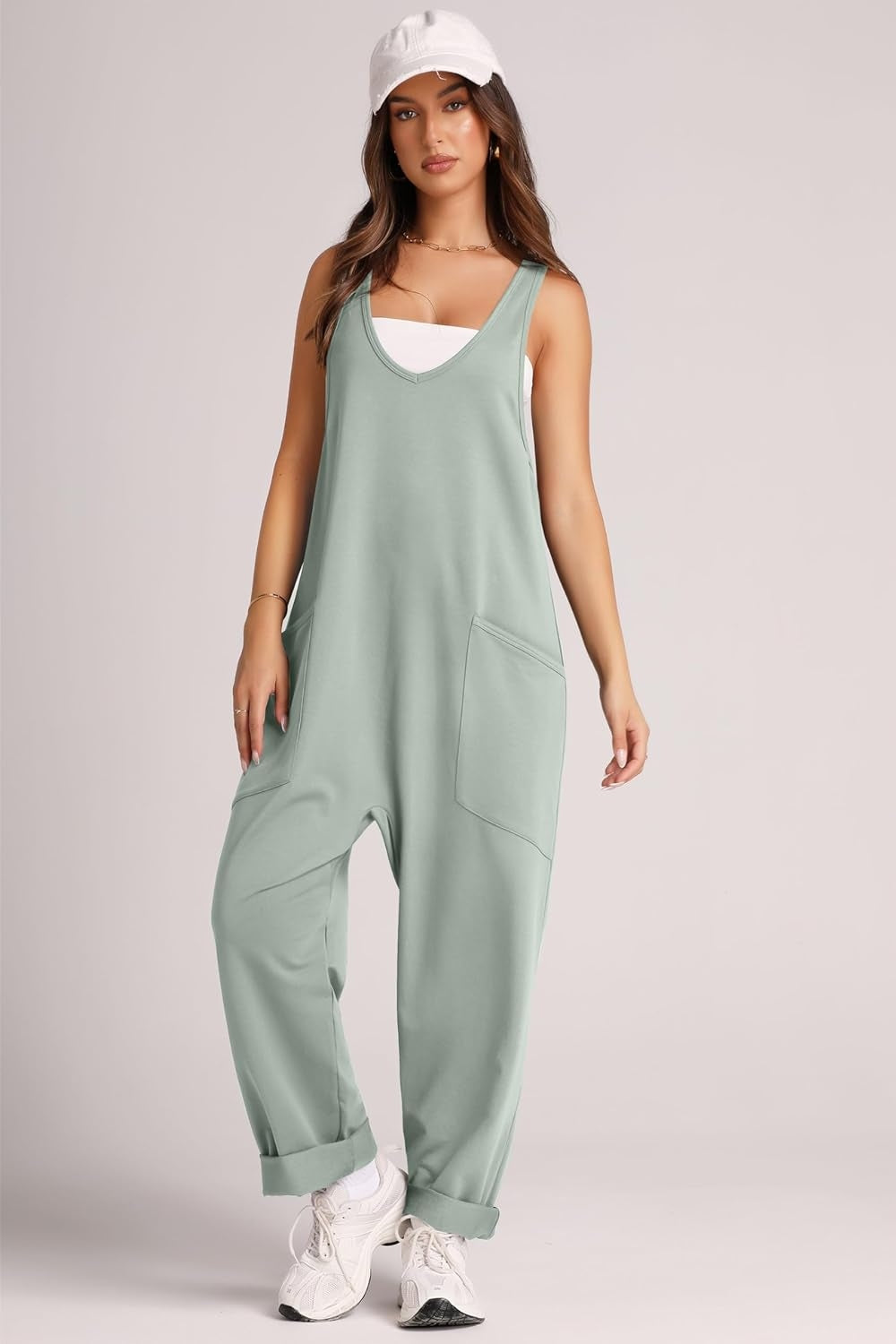 Sunset and Swim  Wide Strap Jumpsuit with Pockets Sunset and Swim   