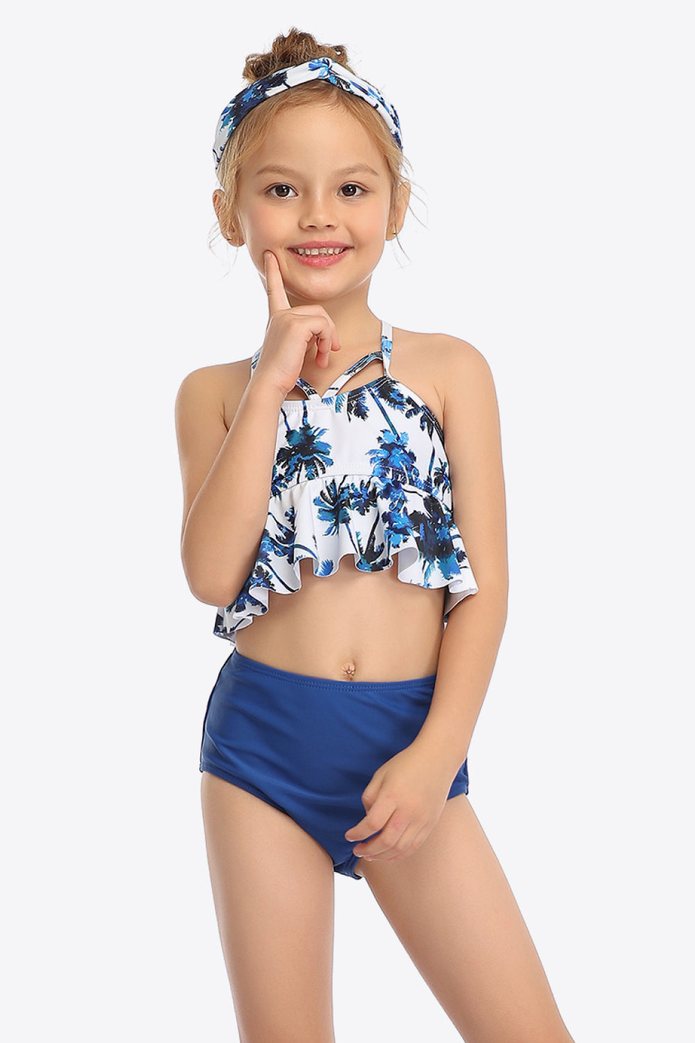 Botanical Print Crisscross Ruffled Two-Piece Swim Set  Sunset and Swim   