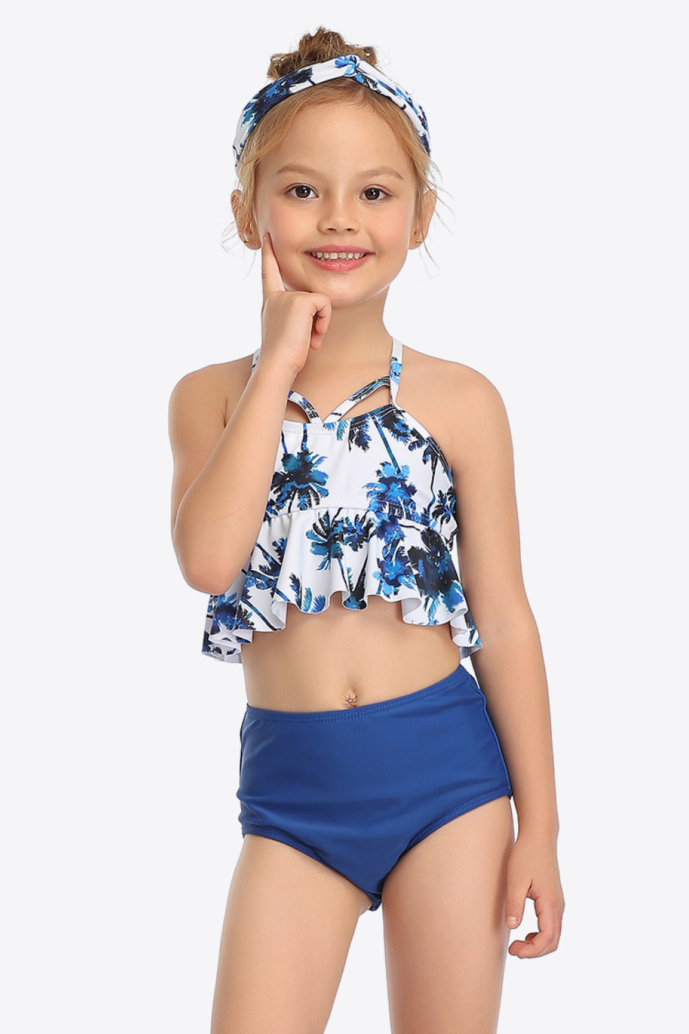 Botanical Print Crisscross Ruffled Two-Piece Swim Set  Sunset and Swim   