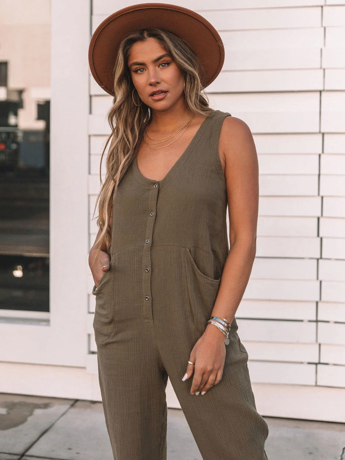 Sunset and Swim  Plus Size Scoop Neck Wide Strap Jumpsuit Sunset and Swim   
