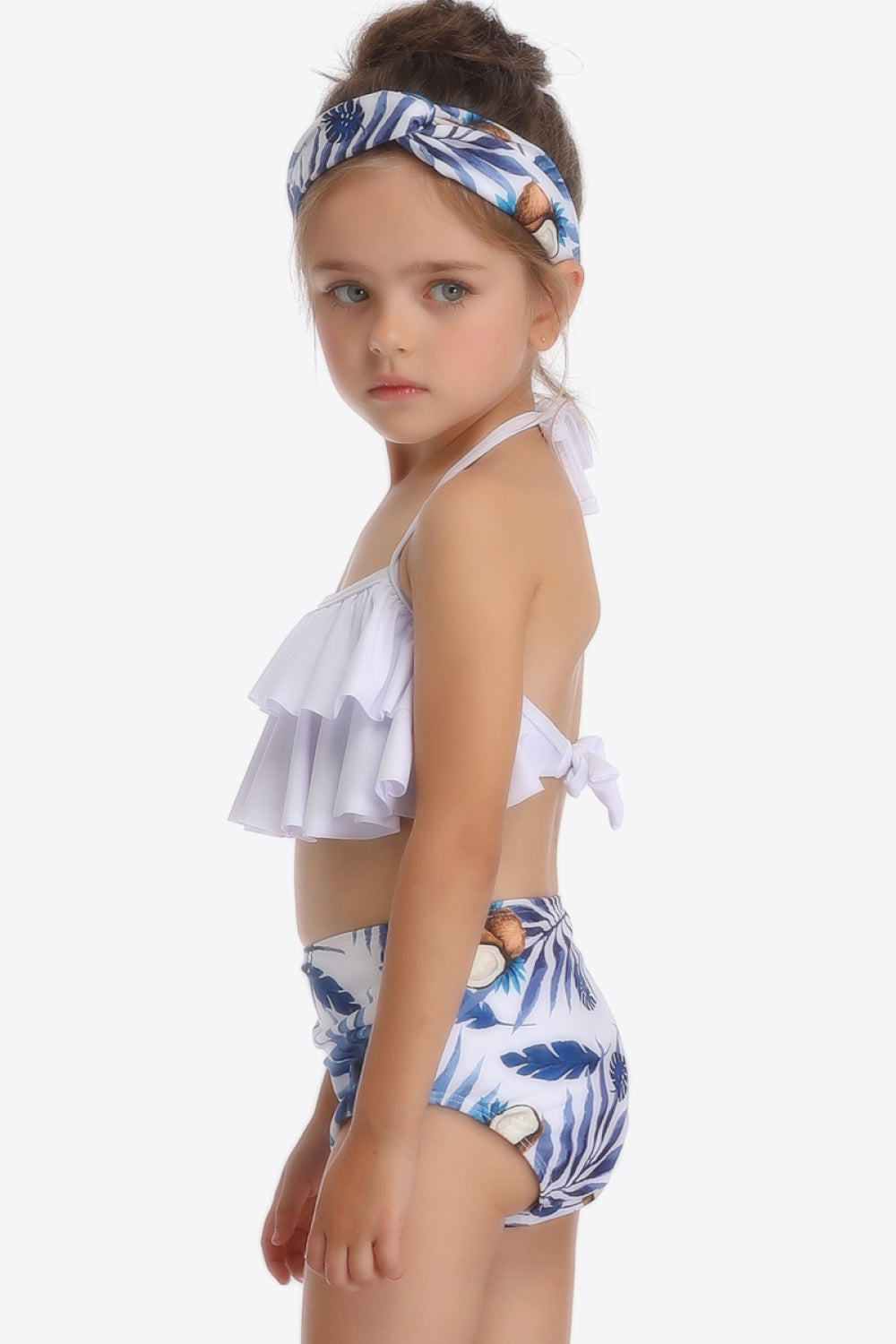 Sunset Vacation  Printed Layered Halter Neck Two-Piece Swim Set I Kids Swimwear  Sunset and Swim   