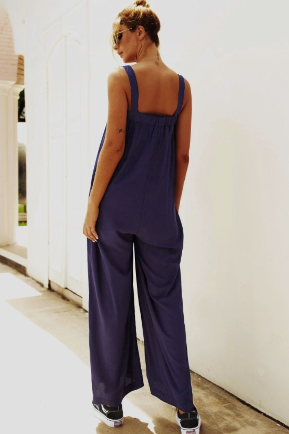 Wide Strap Wide Leg Jumpsuit Sunset and Swim   