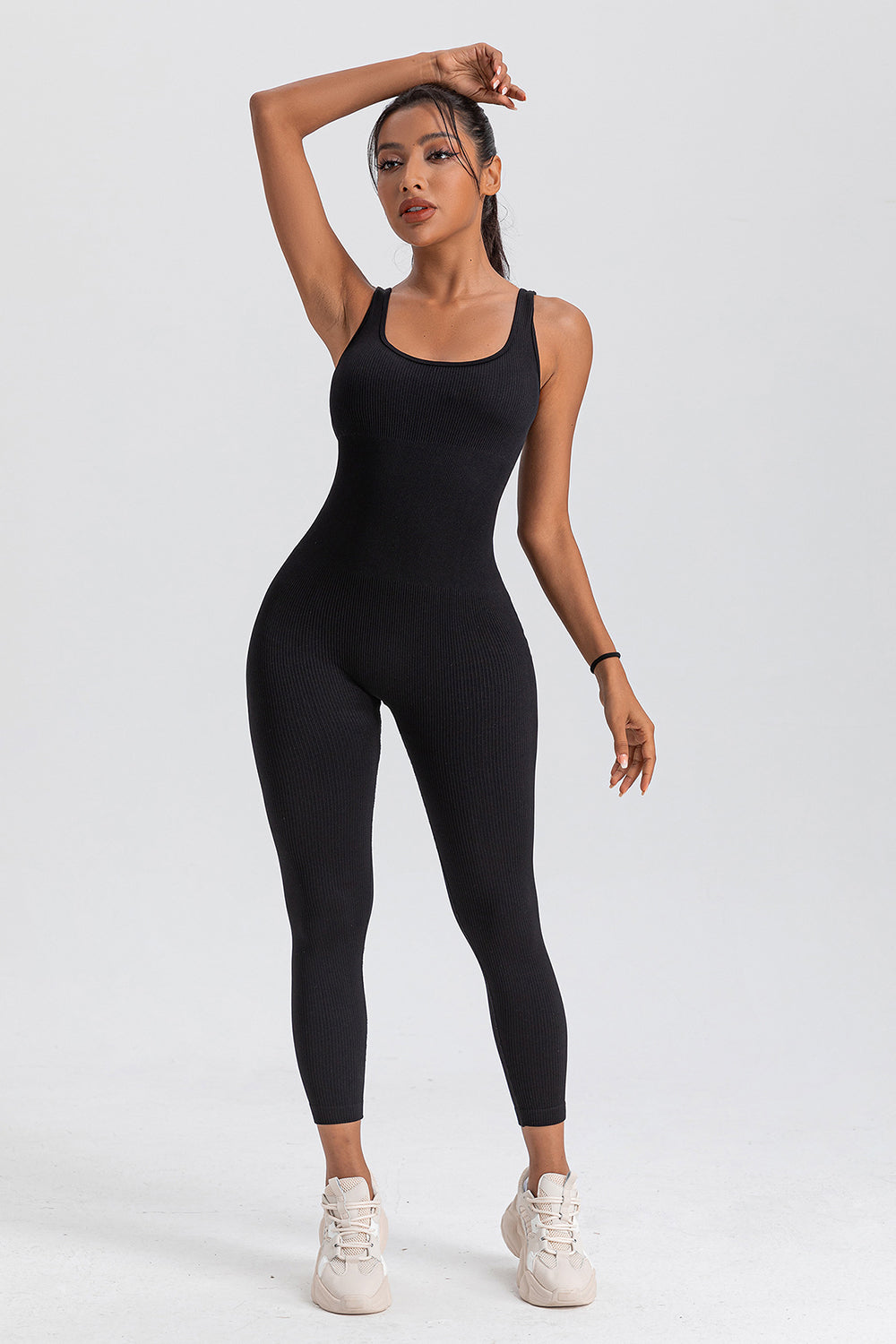 Wide Strap Sleeveless Active Jumpsuit Sunset and Swim   