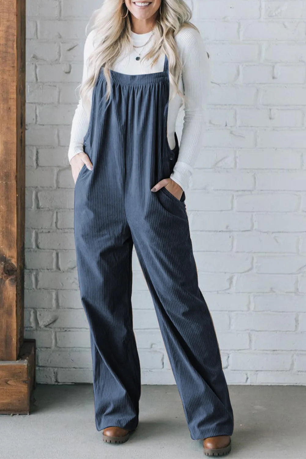 Square Neck Wide Strap Overalls Sunset and Swim Peacock  Blue M 