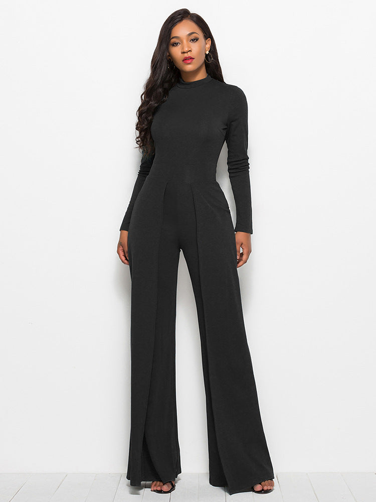 Sunset and Swim Long Sleeve Mock Neck Wide Leg Jumpsuit Sunset and Swim   