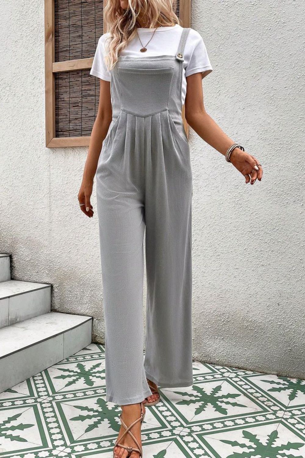 Square Neck Sleeveless Jumpsuit Sunset and Swim   