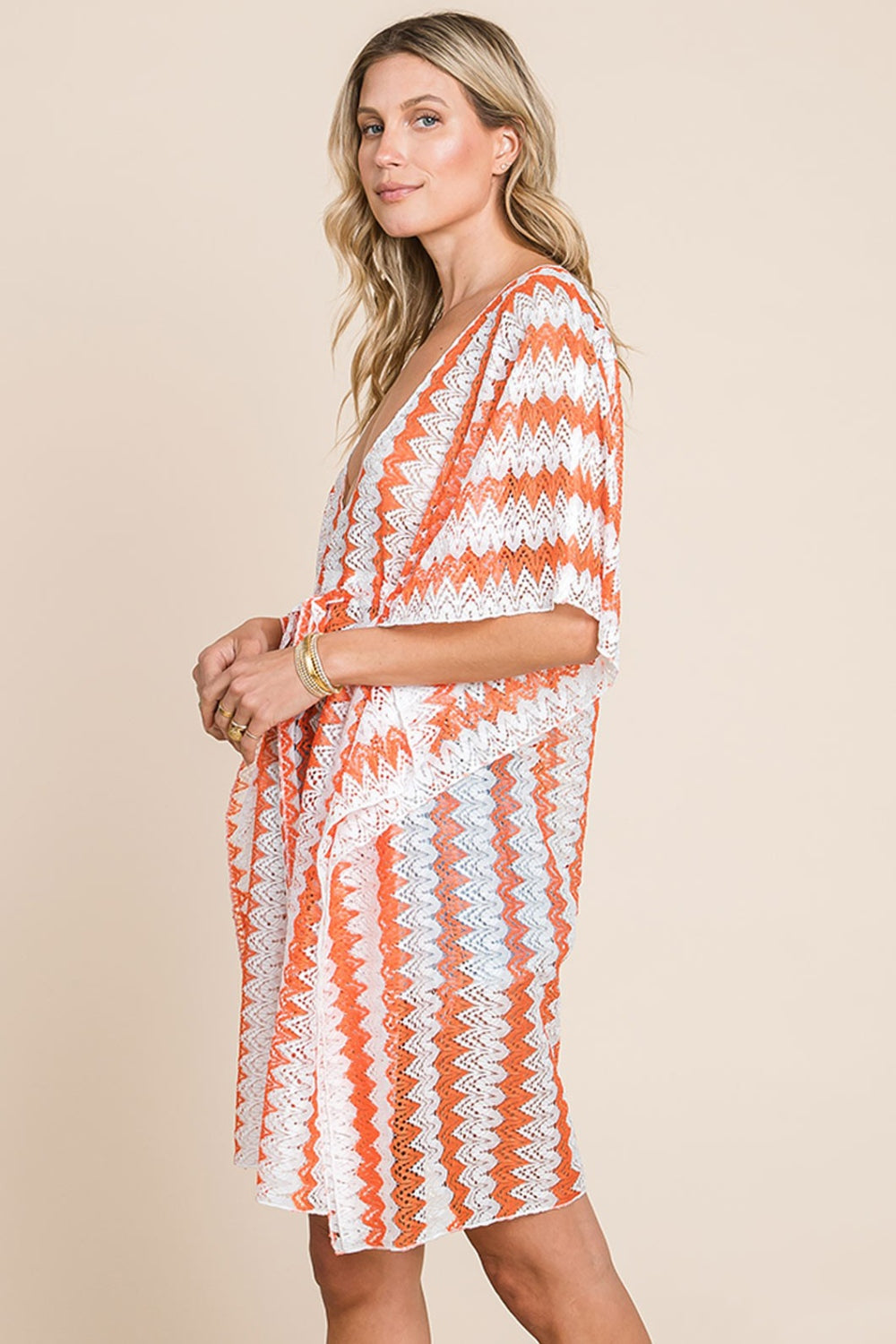 Sunset Vacation  Cotton Bleu by Nu Label Multi Crochet Lace Beach Cover Up Sunset and Swim   