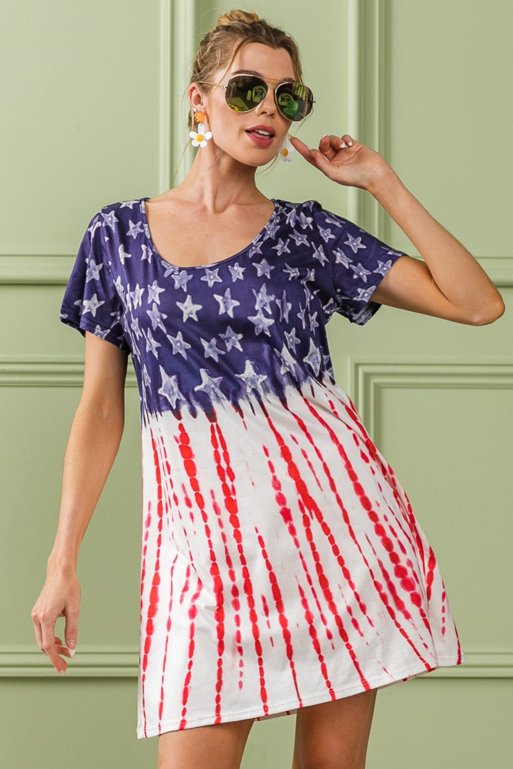 BiBi American Flag Theme Tee Dress Sunset and Swim   