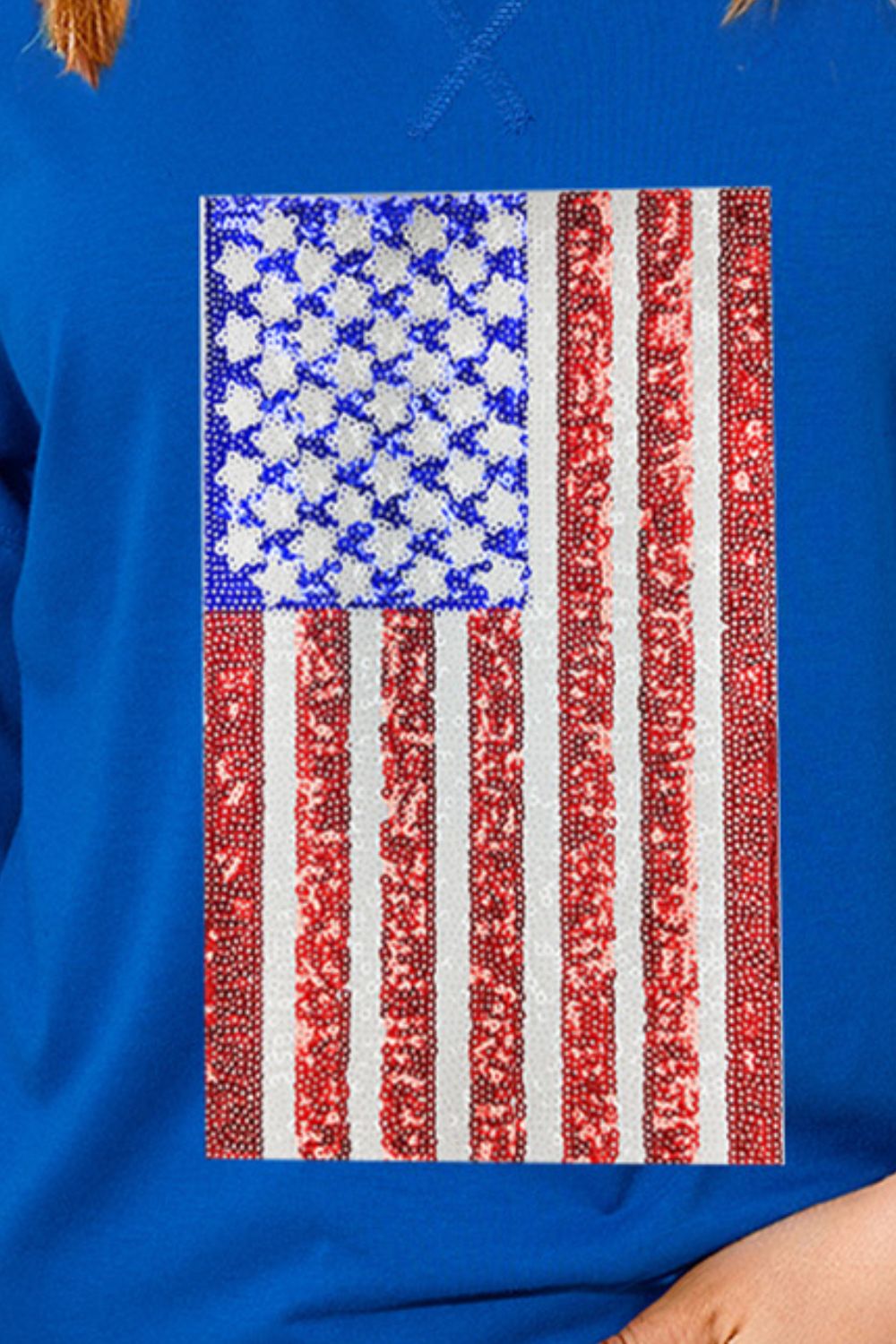 US Flag Round Neck Half Sleeve T-Shirt Sunset and Swim   