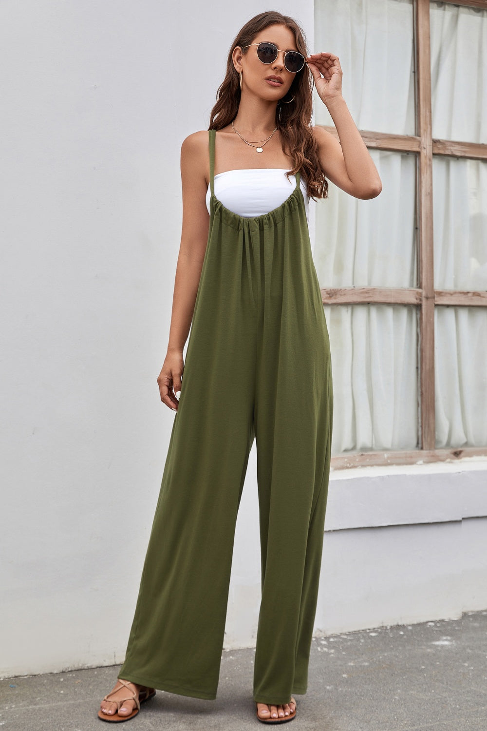 Sunset and Swim Tied Spaghetti Strap Wide Leg Jumpsuit Sunset and Swim   