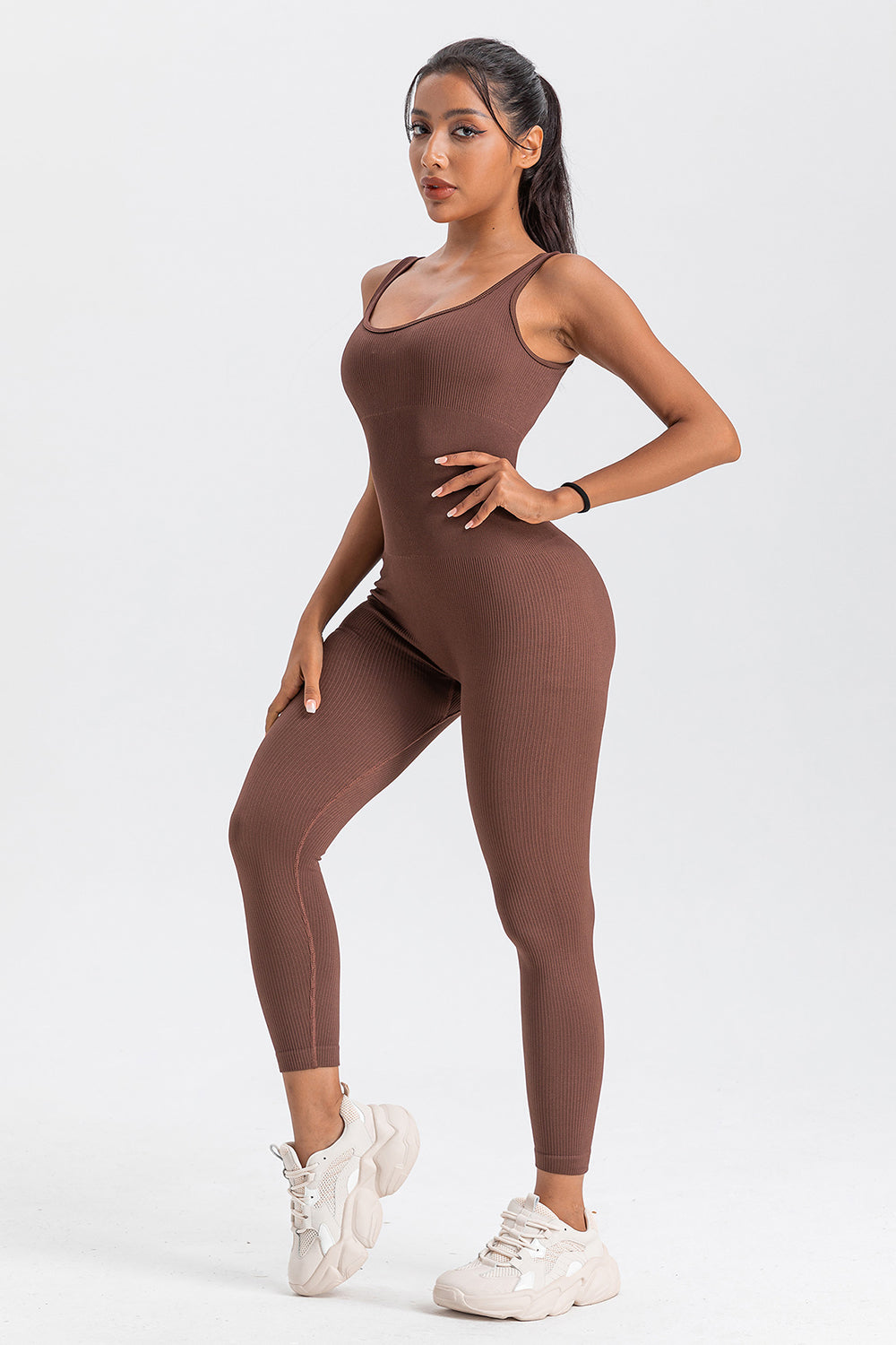 Wide Strap Sleeveless Active Jumpsuit Sunset and Swim   