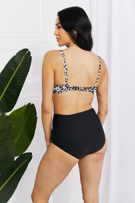 Marina West Swim Take A Dip Twist High-Rise Bikini in Leopard  Sunset and Swim   