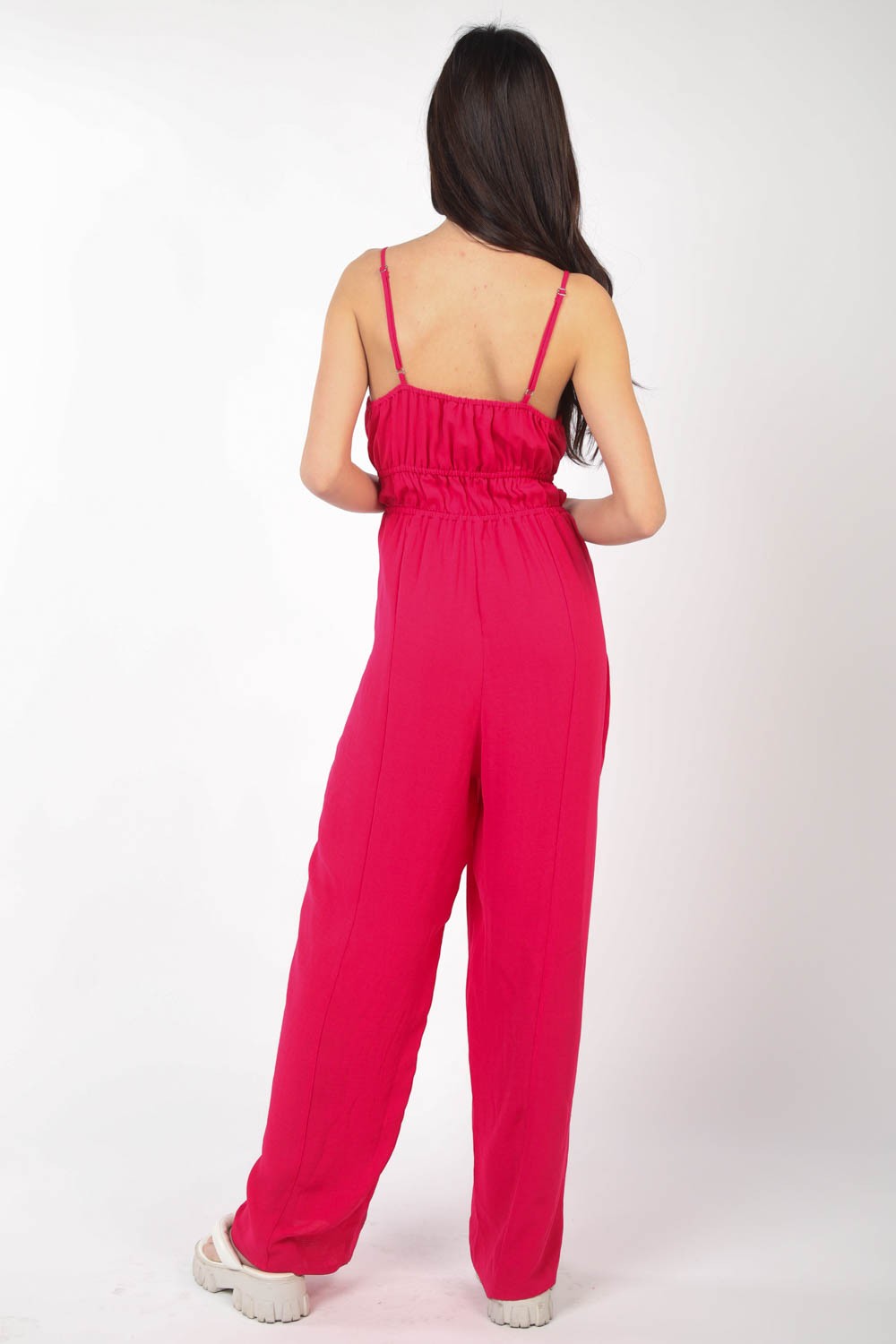 Sunset and Swim  Pintuck Detail Woven Sleeveless Jumpsuit Sunset and Swim   