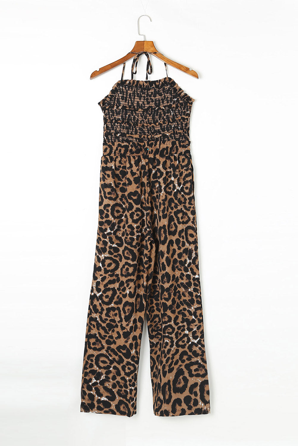 Sunset and Swim Leopard Smocked Halter Neck Jumpsuit Sunset and Swim Leopard S 