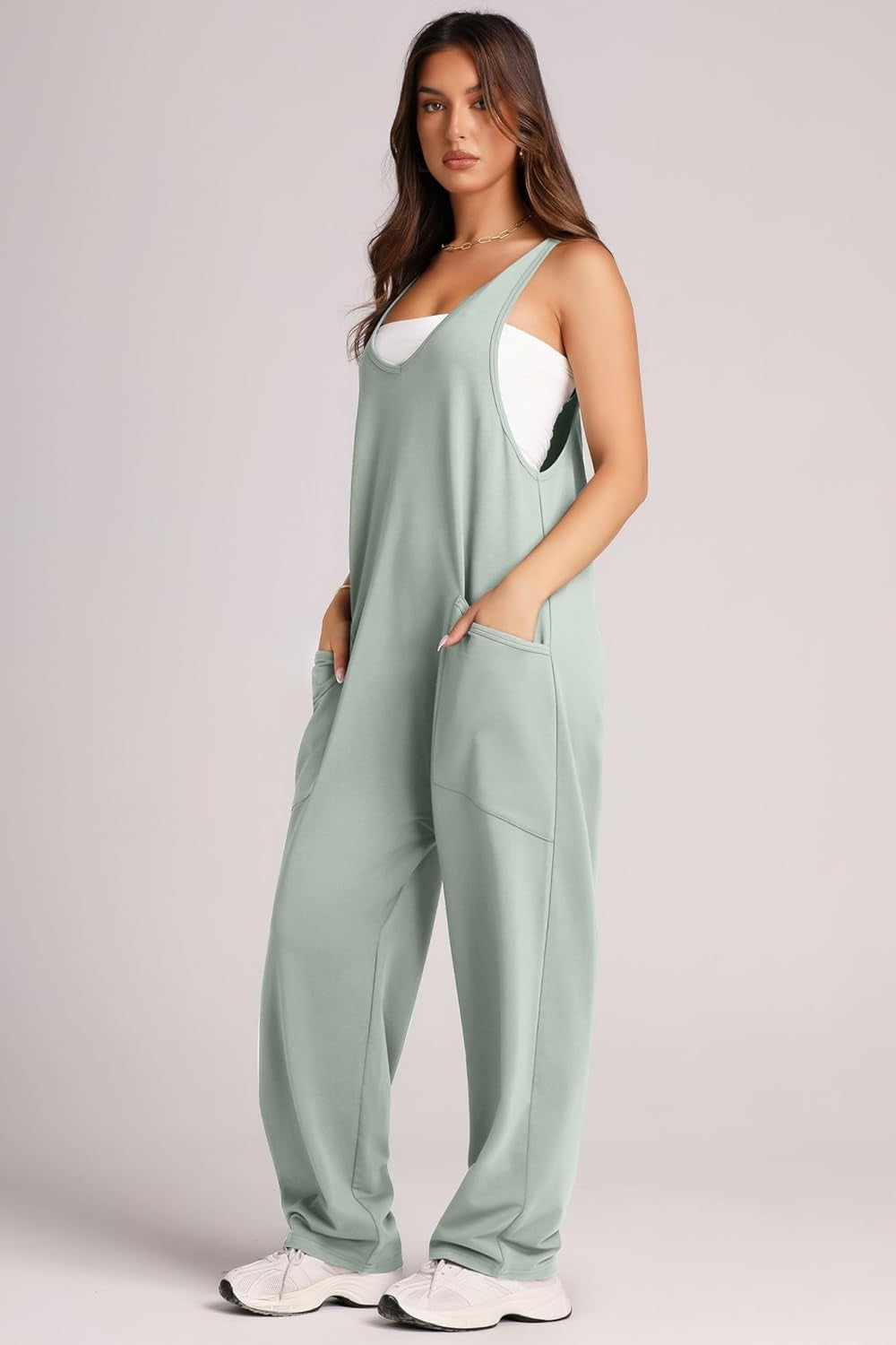 Sunset and Swim  Wide Strap Jumpsuit with Pockets Sunset and Swim   