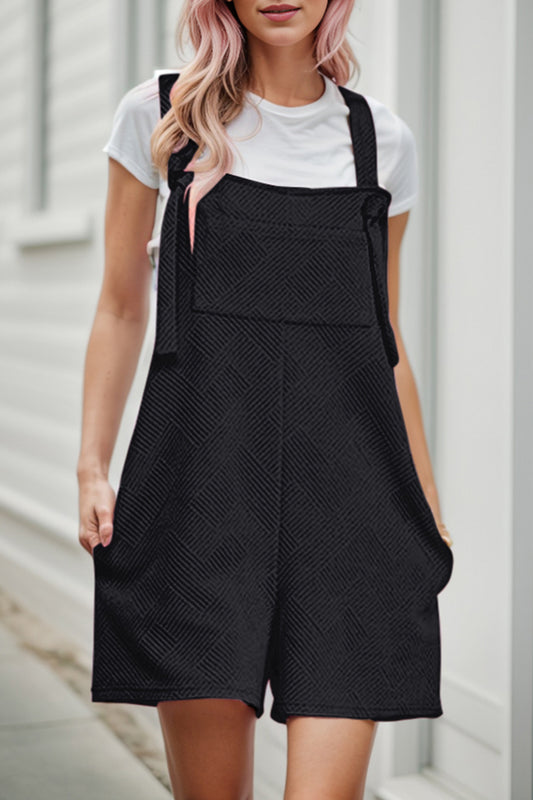 Textured Overall with Pockets  Sunset and Swim Black S 