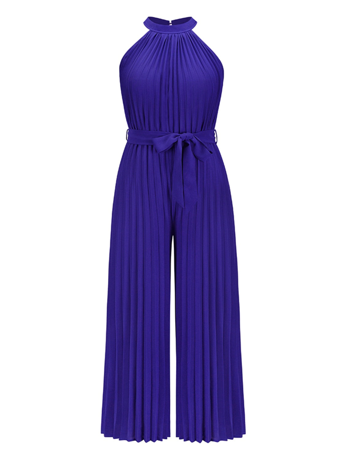 Sunset and Swim  Cutout Tied Pleated Sleeveless Jumpsuit  Sunset and Swim Navy S 