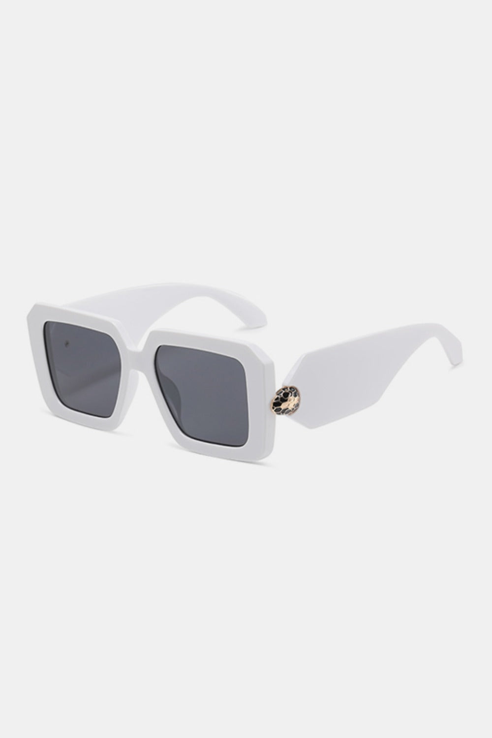 Polycarbonate Frame Square Sunglasses Sunset and Swim White One Size 