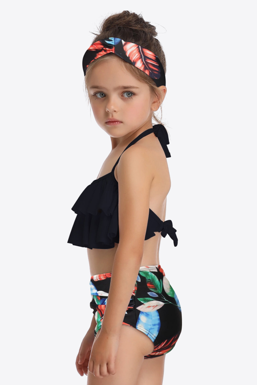 Sunset Vacation  Printed Layered Halter Neck Two-Piece Swim Set I Kids Swimwear Sunset and Swim   