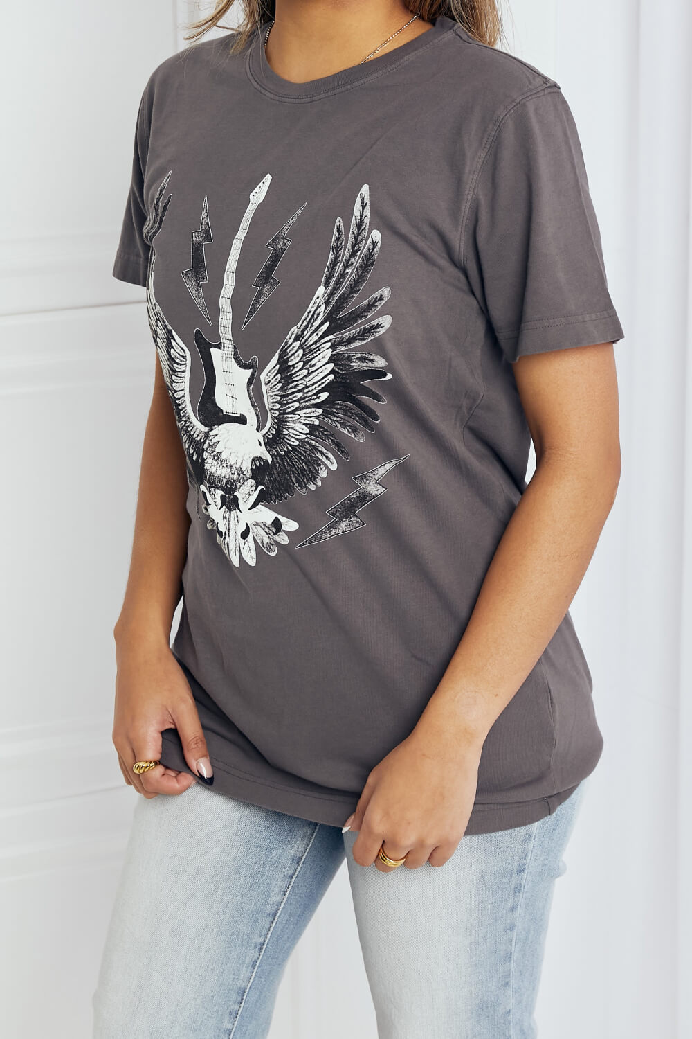 mineB Full Size Eagle Graphic Tee Shirt Sunset and Swim   