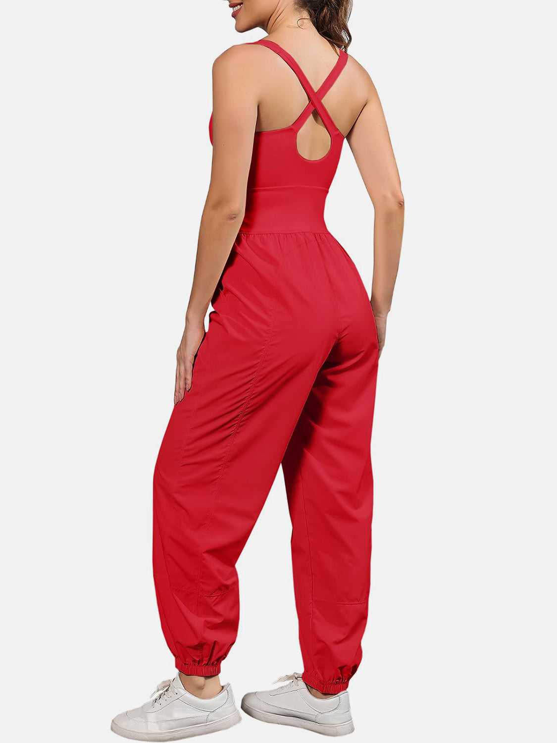 Sunset Vacation Cutout Scoop Neck Wide Strap Jumpsuit Sunset and Swim   