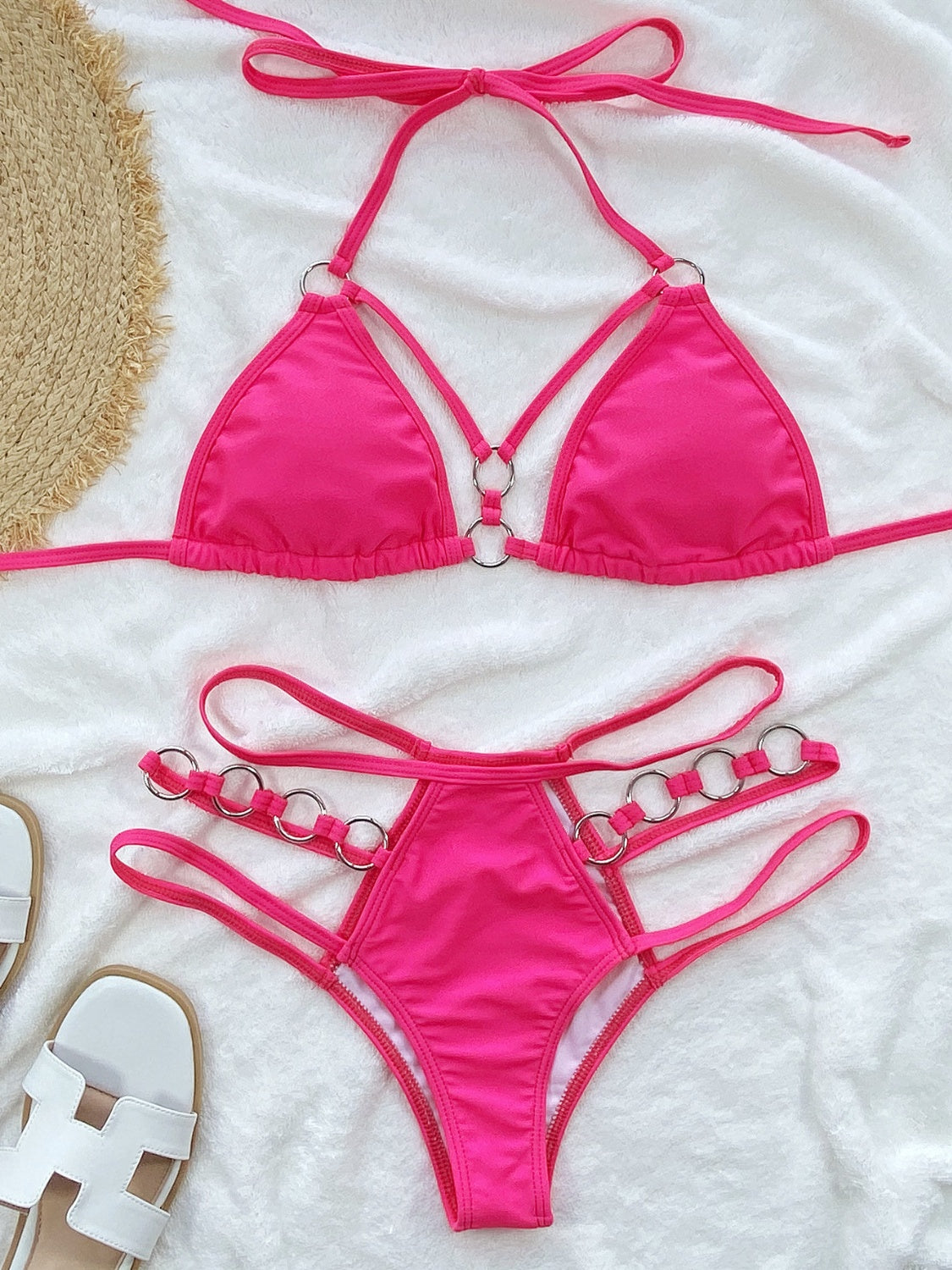 Sunset Vacation  Cutout Halter Neck Two-Piece Bikini Set  Sunset and Swim   