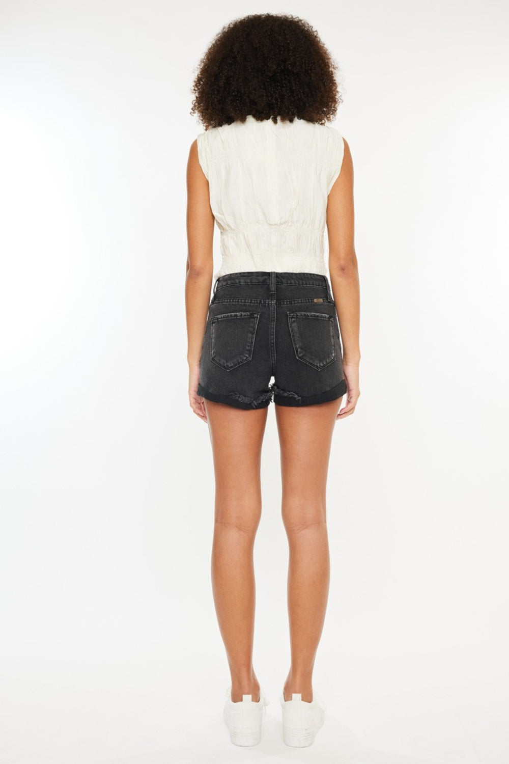 Kancan High Waist Distressed Denim Shorts Sunset and Swim   