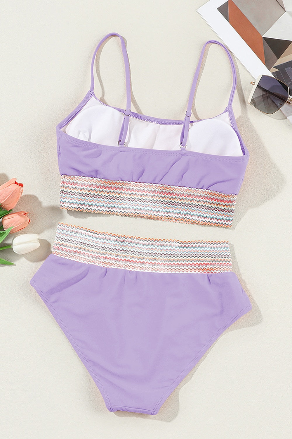 Scoop Neck Spaghetti Strap Bikini Set Sunset and Swim   