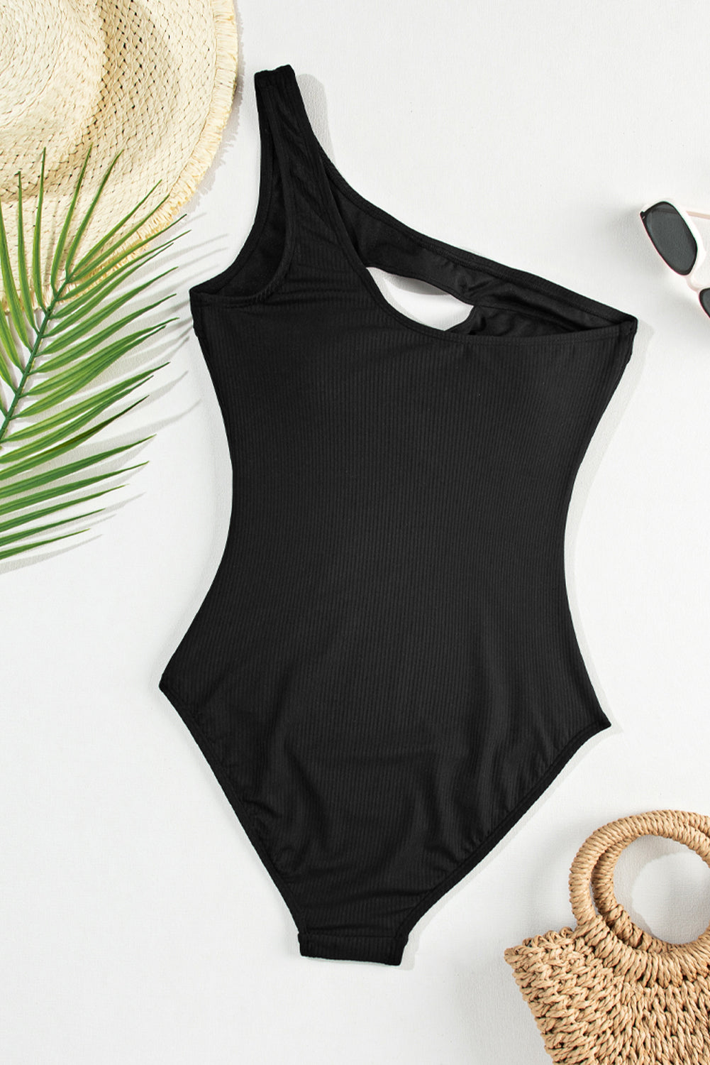 Cutout One Shoulder Sleeveless One-Piece Swimwear Sunset and Swim   