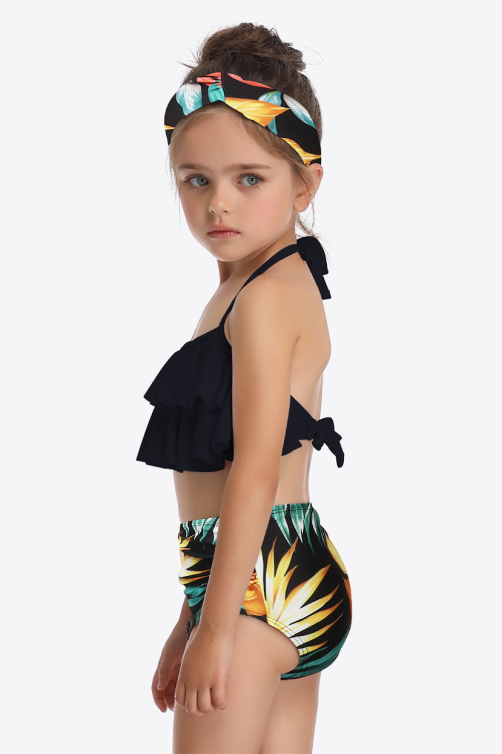 Sunset Vacation  Printed Layered Halter Neck Two-Piece Swim Set I Kids Swimwear Sunset and Swim   