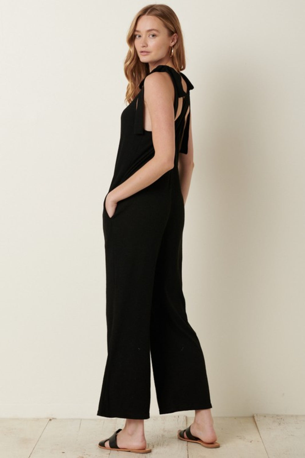 Sunset and Swim  Mittoshop Rib Knit V-Neck Cross Back Jumpsuit Sunset and Swim   