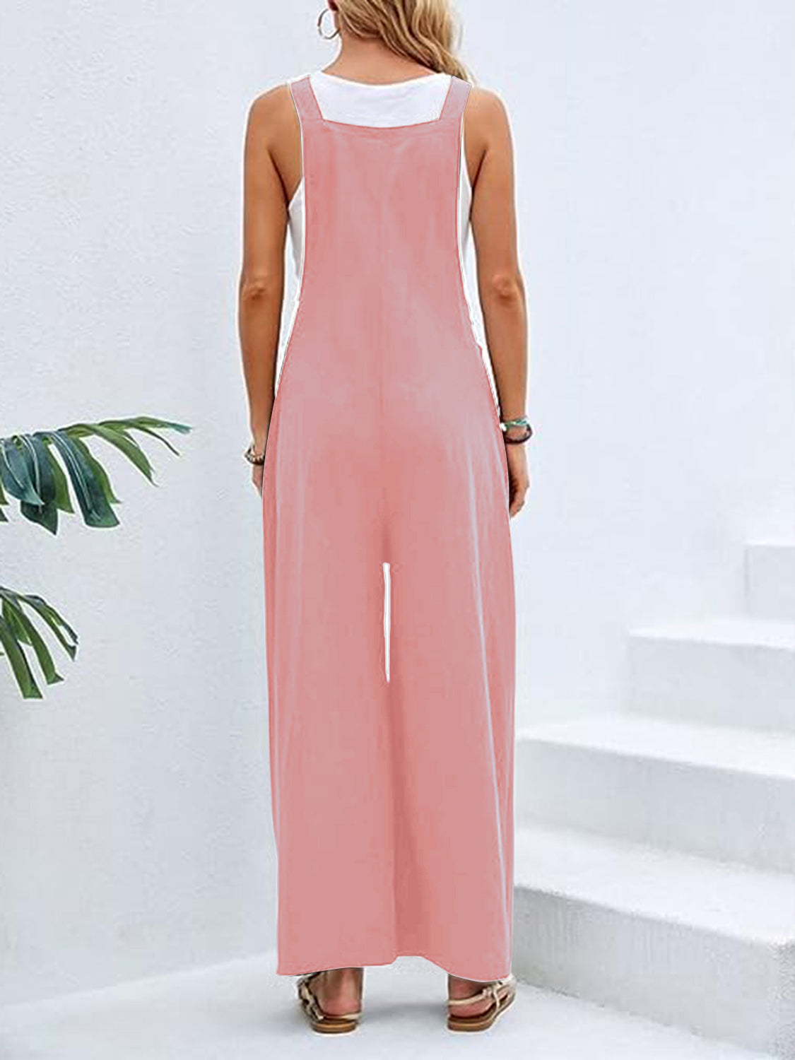 Full Size Wide Leg Overalls with Pockets Sunset and Swim   