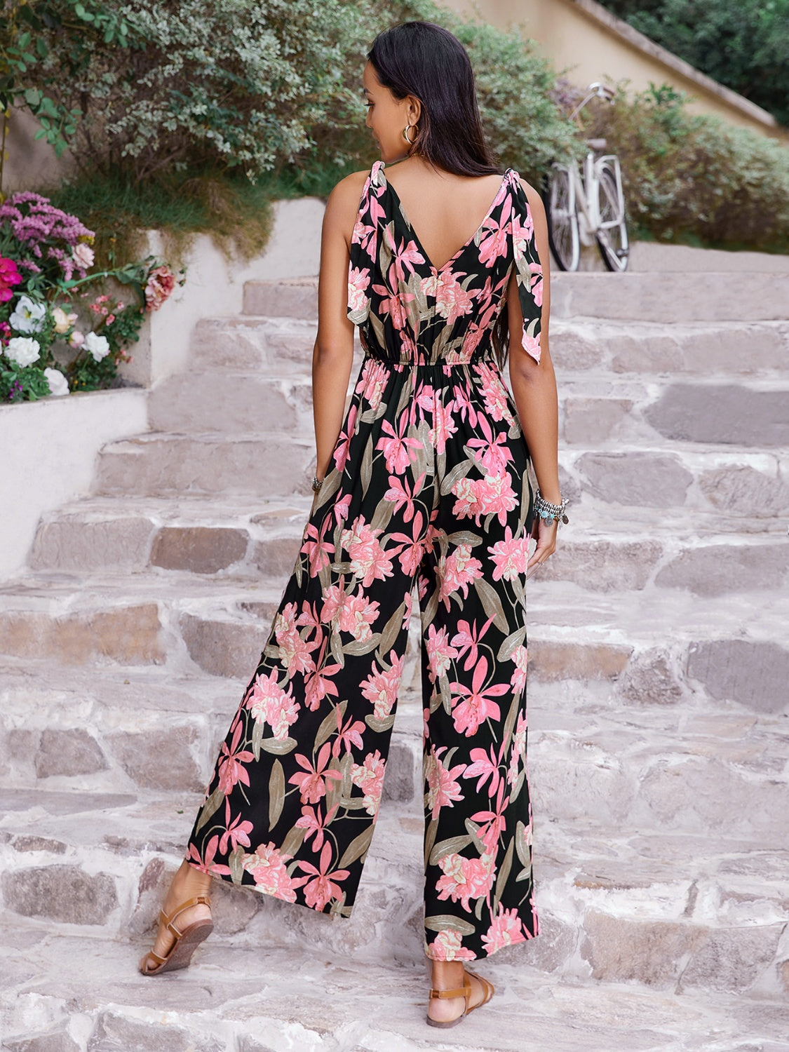 Sunset and Swim  Printed V-Neck Sleeveless Jumpsuit Sunset and Swim   