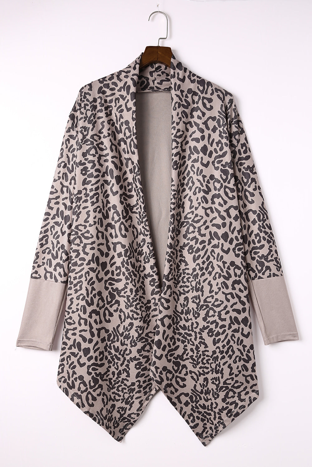 Leopard Open Front Long Sleeve Cover-Up Sunset and Swim   