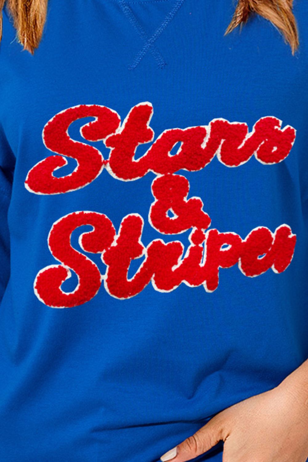 STARS & STRIPES Round Neck Short Sleeve T-Shirt Sunset and Swim   